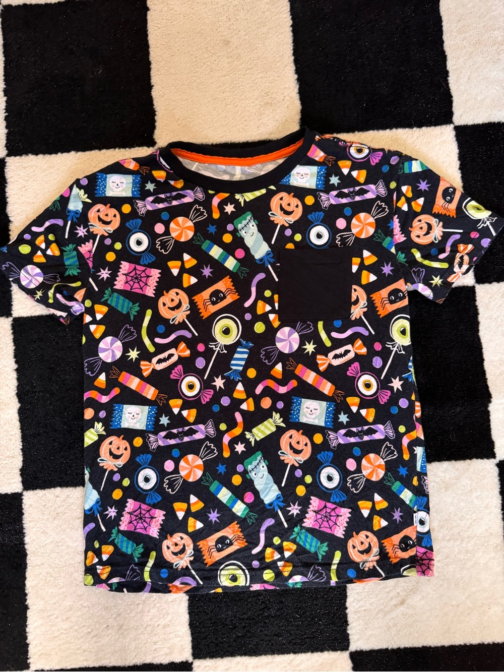 Play by Little Sleepies Black Halloween Candy Short Sleeve Tee